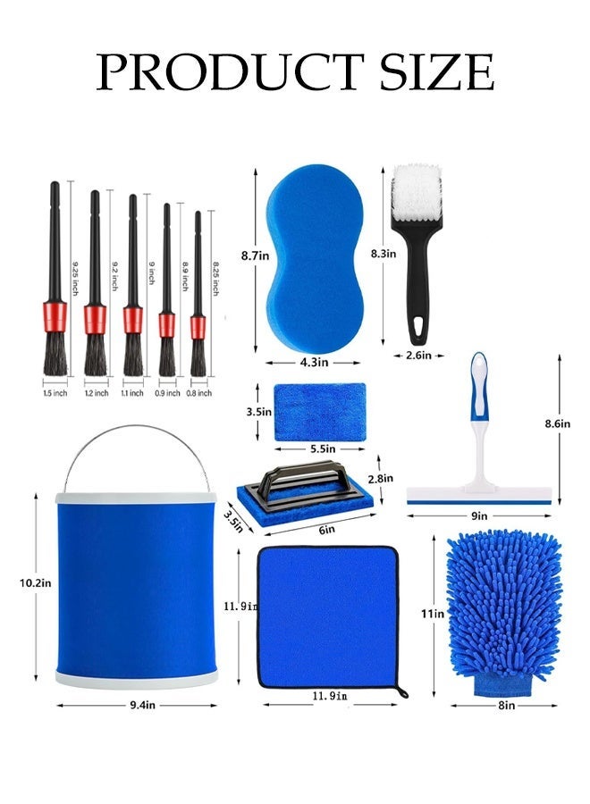 DUNISO 13Pcs Car Wash Cleaning Kit, Complete Interior Car Care Kit, Wheel Brush, Automotive Detail Brushes,Car Detailing Brush Kit for Car Interior & Exterior,Wheels Engine Cleaning - Image 2